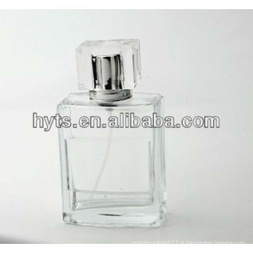 garrafa de vidro desobstruída vazia de 100ml para o perfume